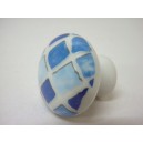 POMO PORCELANA PEQUEÑO MOSAICO AZUL