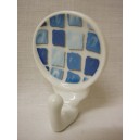 PERCHA COLGADOR ADHESIVA MOSAICO AZUL