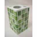 VASO CEPILLOS MING MOSAICO VERDE