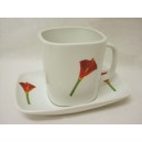 TAZA PLATO RECTA 300ML CALA ROJA