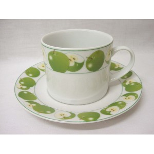 TAZA Y PLATO TE 300ML MANZANA VERDE