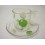 TAZA Y PLATO CRISTAL 120ML MANZANA VERDE