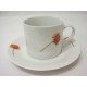 TAZA Y PLATO TE 300ML DALIA ROJA