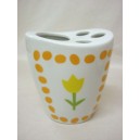 VASO CEPILLOS CURVA TULIPAN TOPOS NARANJA