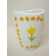 VASO BAÑO CURVA TULIPAN TOPOS NARANJA