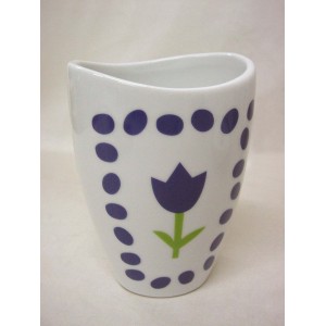 VASO BAÑO CURVA TULIPAN TOPOS AZUL