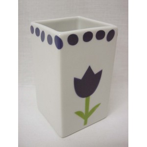 VASO BAÑO MING TULIPAN AZUL TOPOS AZUL