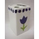 VASO CEPILLOS TULIPAN AZUL TOPOS AZUL