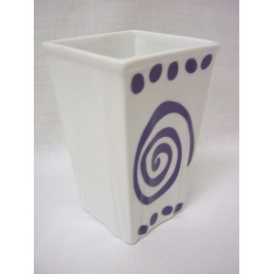 VASO BAÑO PLIEGUE ESPIRAL TOPOS AZUL