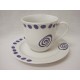 TAZA Y PLATO TE 250ML TOPO ESPIRAL AZUL