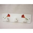 PERCHA TRIPLE CUBO PORCELANA CALA ROJA