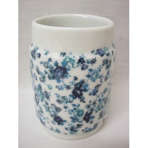 VASO BAÑO BORDE TAPICERIA AZUL