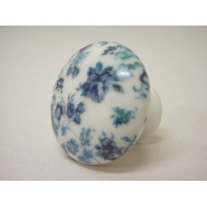 POMO PORCELANA GRANDE TAPICERIA AZUL