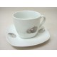 TAZA Y PLATO TE 280ML MANZANA GRIS