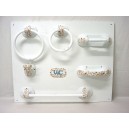 JUEGO 7 PIEZAS BAÑO TRAMA MARRON