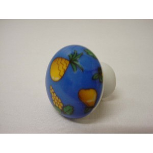 POMO PORCELANA PEQUEÑO FRUTAS AZUL