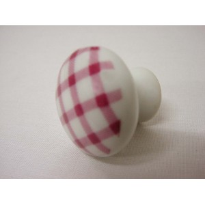 POMO PORCELANA PEQUEÑO VICHY ROSA