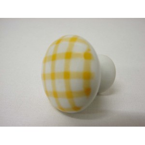 POMO PORCELANA PEQUEÑO VICHY AMARILLO