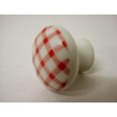 POMO PORCELANA PEQUEÑO VICHY ROJO