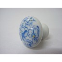 POMO PORCELANA PEQUEÑO FLORES AZUL