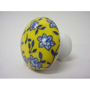 POMO PORCELANA PEQUEÑO RAMAS AMARILLO