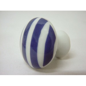 POMO PORCELANA PEQUEÑO RAYAS AZUL