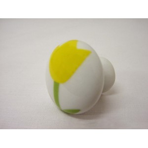 POMO PORCELANA PEQUEÑO TULIPAN AMARILLO