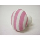 POMO PORCELANA PEQUEÑO RAYAS ROSA