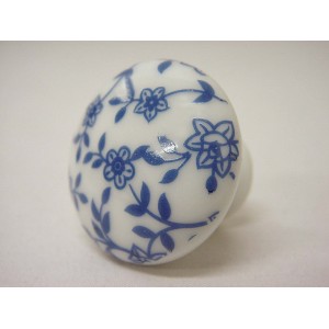 POMO PORCELANA GRANDE RAMAS AZUL