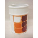 VASO BAÑO ESTRIAS CUADROS NARANJA