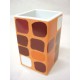 VASO BAÑO MING CUADROS NARANJA