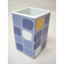 VASO BAÑO MING CUADROS AZUL