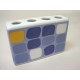 VASO CEPILLO RECTANGULAR CUADROS AZUL