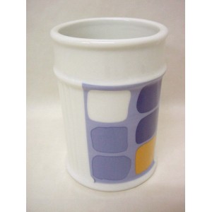 VASO BAÑO ESTRIAS CUADROS AZUL