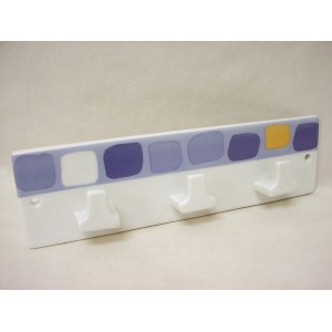 PERCHA TRIPLE CUBO CUADROS AZUL