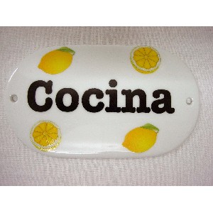 PLACA OVALADA COCINA LIMONES