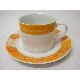 TAZA Y PLATO TE 300ML NARANJAS