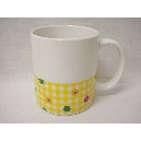 TAZA MUG RECTA 300ML FLOR VICHY AMARILLO