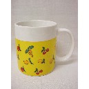 TAZA MUG RECTA 300ML FRUTAS AMARILLO