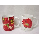 TAZA MUG RECTA 300ML AMAPOLA ROJA CUBIERTA