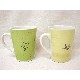 JUEGO TU Y YO SOPORTE 2 TAZAS MUG VERDE-AMARILLO