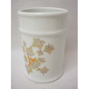 VASO BAÑO ESTRIAS HIEDRA NARANJA