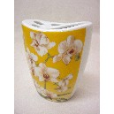 VASO CEPILLOS CURVA ORQUIDEA AMARILLO