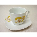 TAZA Y PLATO TE 200ML ORQUIDEA AMARILLO