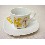 TAZA Y PLATO CAFE 75ML ORQUIDEA AMARILLO