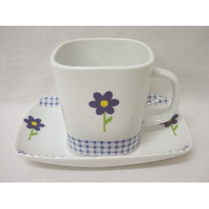 TAZA PLATO REC TE VICHY MARGARITA AZUL