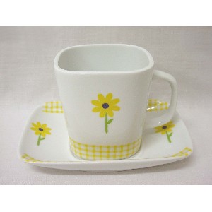 TAZA PLATO RECTA TE VICHY MARGARITA AMARILLO