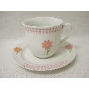 TAZA Y PLATO TE VICHY MARGARITA ROSA