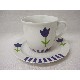 TAZA Y PLATO TE RAYAS TULIPAN AZUL