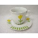 TAZA Y PLATO TE RAYAS TULIPAN VERDE